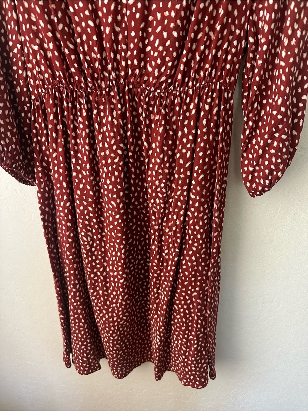 Isabel Maternity Red Patterned Midi Dress S - Picture 4 of 6